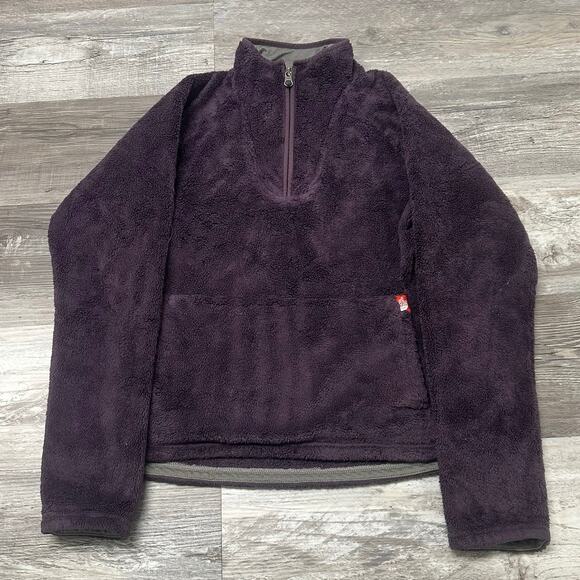 The North Face Purple Womens Small 1/4 Zip Mock Neck Soft Fleece Pullover Jacket - Picture 2 of 8